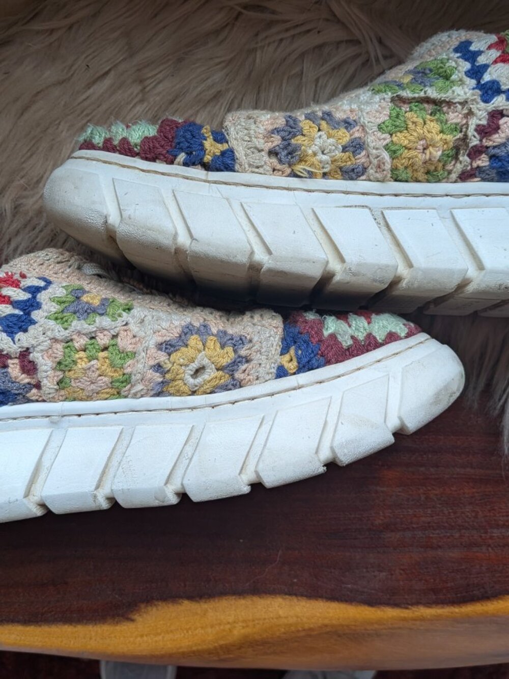 FREE PEOPLE Catch Me If You Can Crochet Sneakers / Multi Colored
